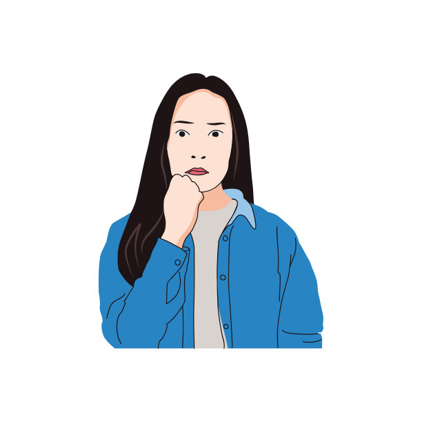 扁平焦虑的人女孩图片下载