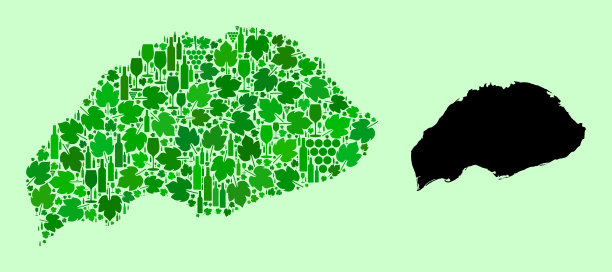 弗兰格尔岛地图-葡萄酒和葡萄的马赛克图片下载