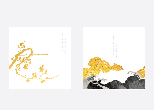 日本背景与金色和黑色纹理图片下载