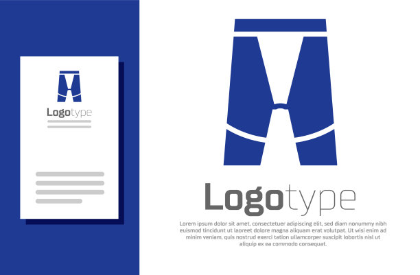 蓝色自行车短裤图标孤立在白色图片下载