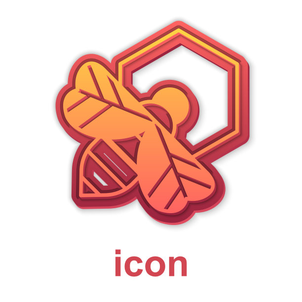 金蜂和蜂房图标隔离在白色上图片下载