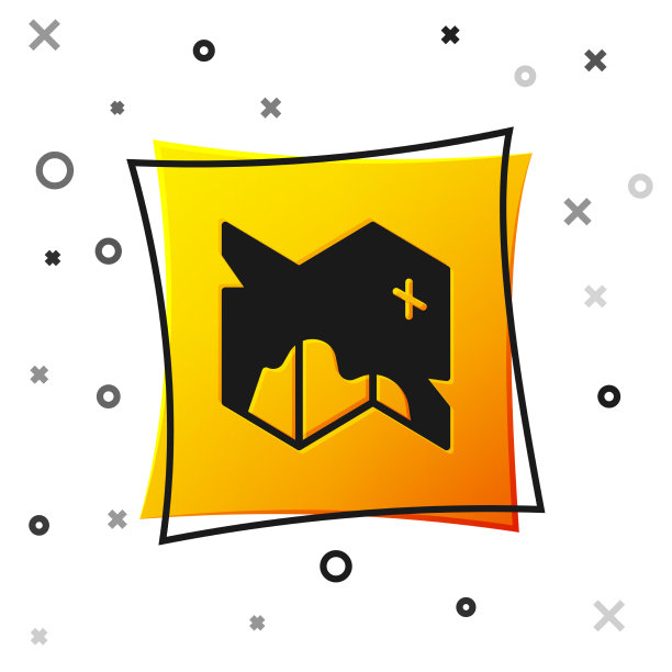 黑色海盗藏宝图图标孤立在白色图片下载