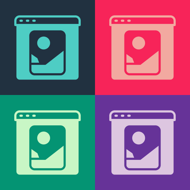 波普艺术照片修饰图标孤立的颜色图片下载