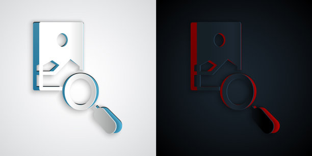 剪纸照片修饰图标孤立在灰色图片下载