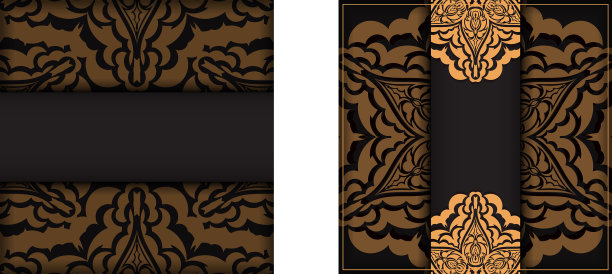 方形的准备印刷明信片设计在黑色图片下载