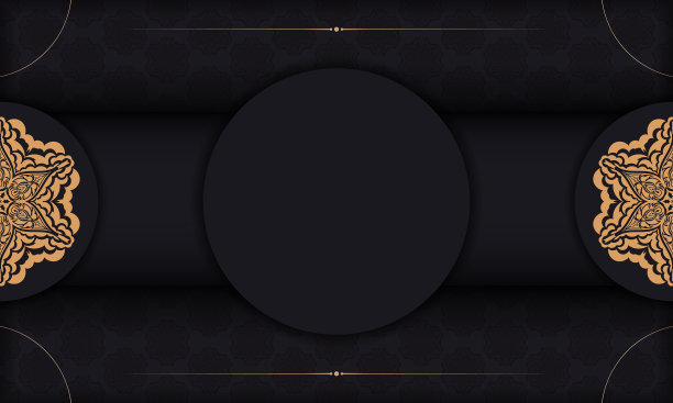 黑色旗帜模板与豪华装饰图片下载