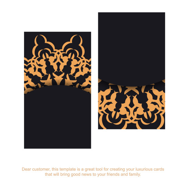 一套豪华的黑色名片图片下载