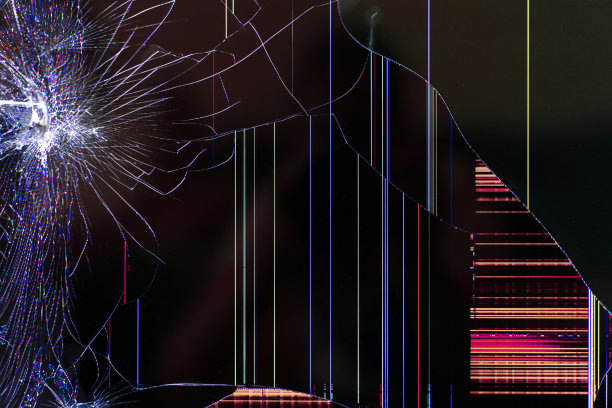 设备屏幕损坏。抽象的技术背景图片下载