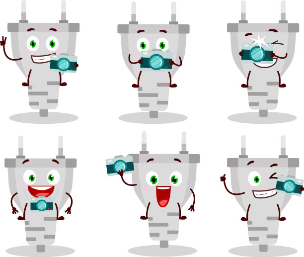 摄影师专业表情与白色插头图片下载