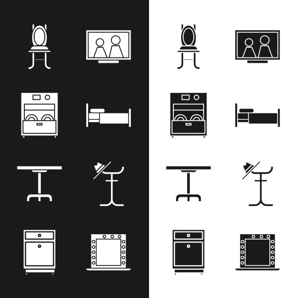 设置床厨房洗碗机机器椅子图片下载