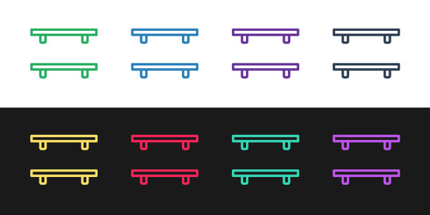 设置线空木架图标孤立图片下载