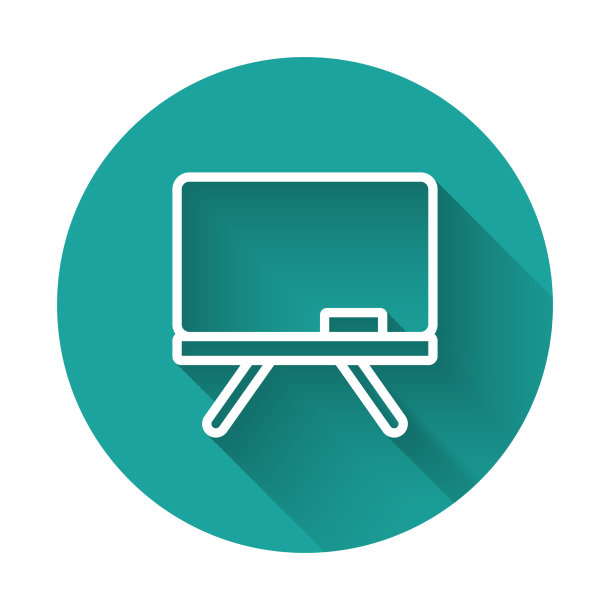 白线黑板图标与长隔离图片下载