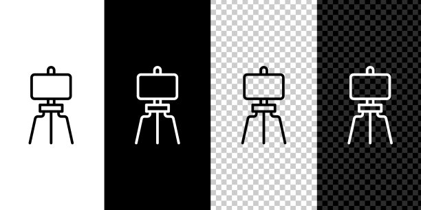 设置线条木画架或画板图标图片下载