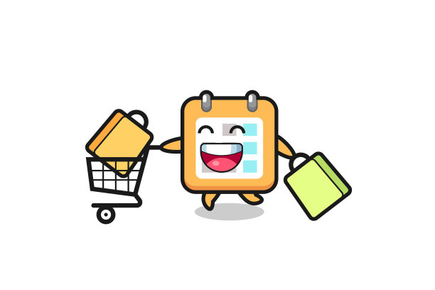 黑色星期五与可爱的日历吉祥物图片下载