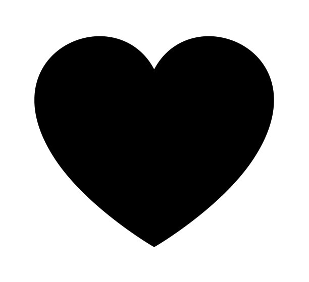 简单心形剪影图标图片下载