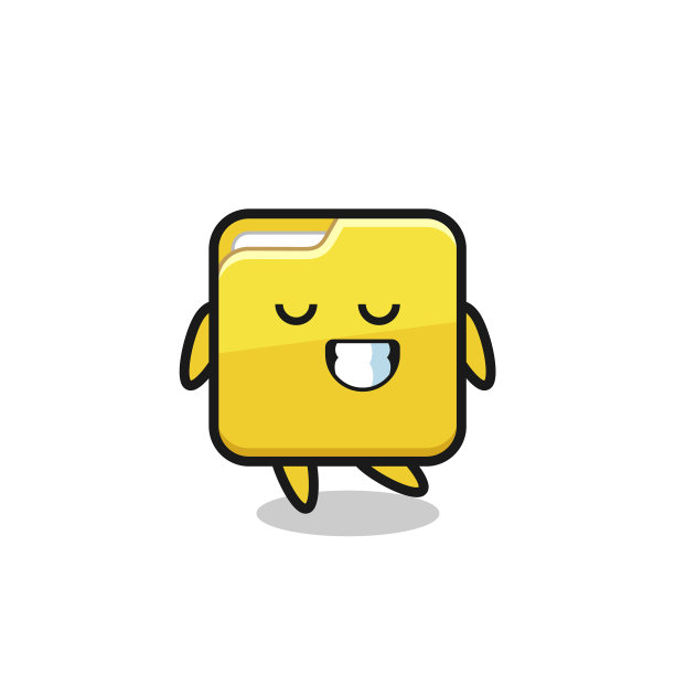 带着害羞表情的卡通文件夹图片下载