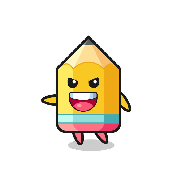 铅笔漫画，非常兴奋的姿势图片下载