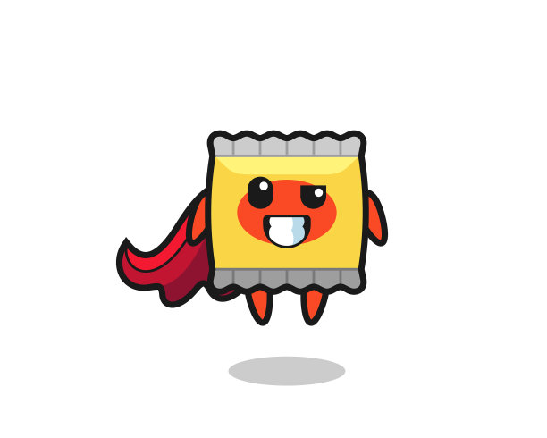 可爱的零食角色是飞行的超级英雄图片下载