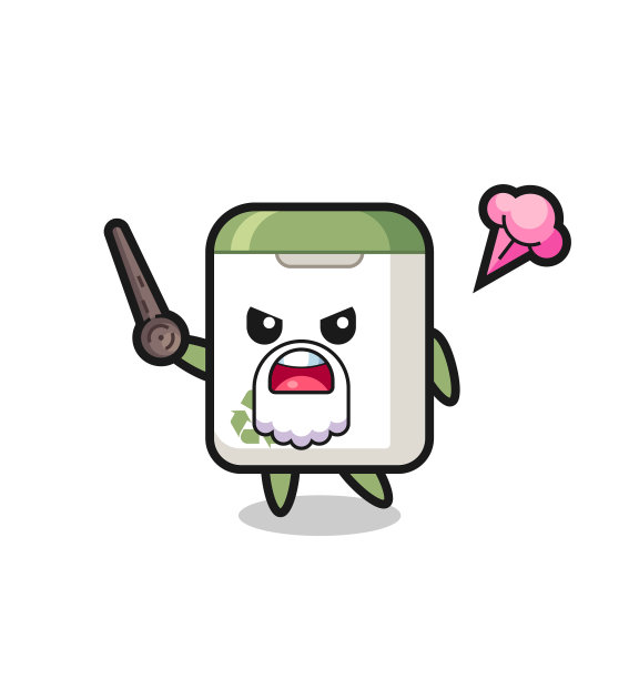 可爱的垃圾桶爷爷生气了图片下载