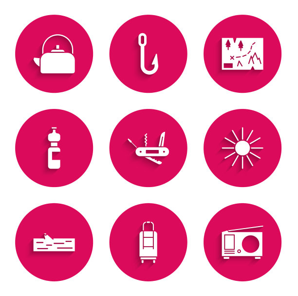 设置瑞士军刀手提箱收音机与天线图片下载