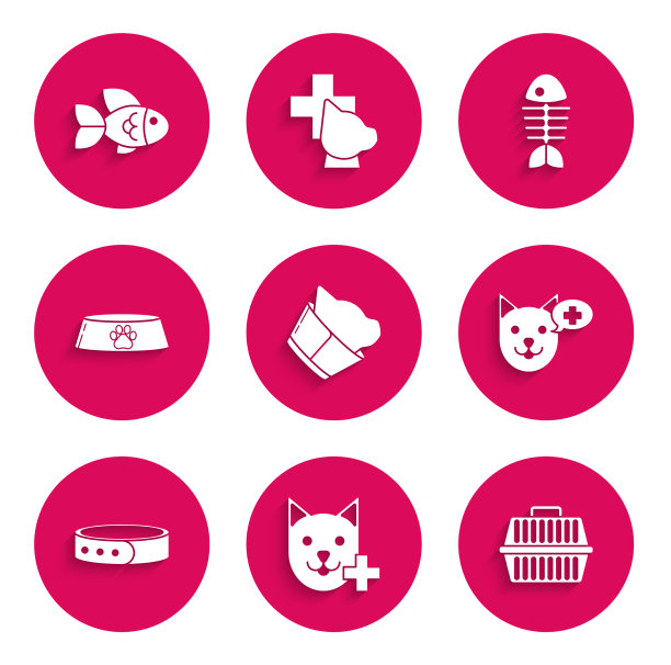 设置兽医诊所标志宠物手提箱图片下载