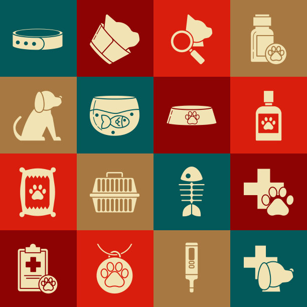 设置兽医诊所标志狗药瓶图片下载