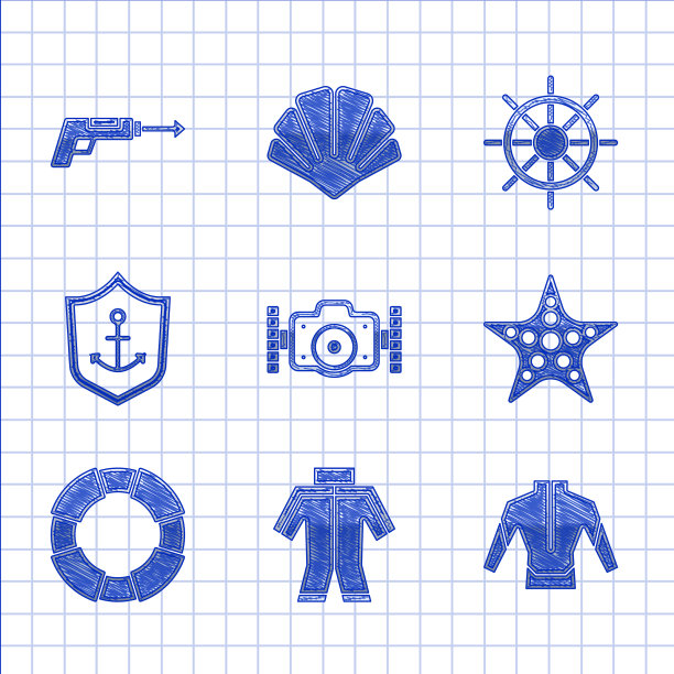 设置摄像潜水服海星救生圈图片下载