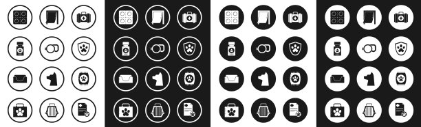 设置宠物急救箱，可伸缩绳牵引狗图片下载