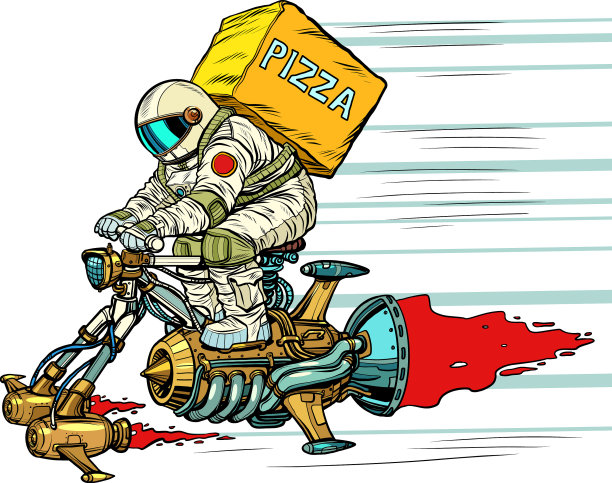 宇航员快递员把披萨送到图片下载