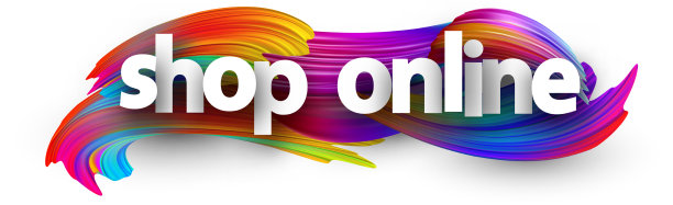 白色商店在线签名刷笔画背景图片下载