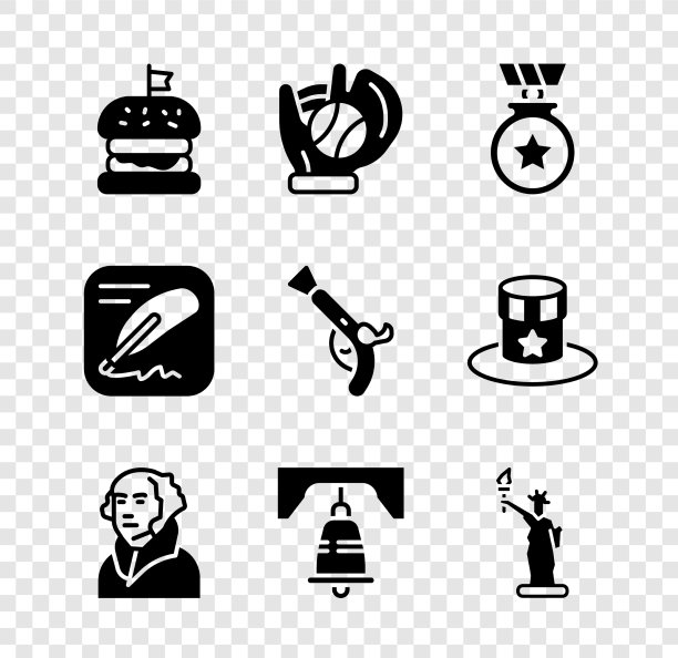 把汉堡棒球手套和篮球奖章明星放在一起图片下载