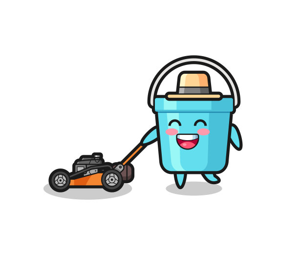 塑料桶字符使用割草机图片下载