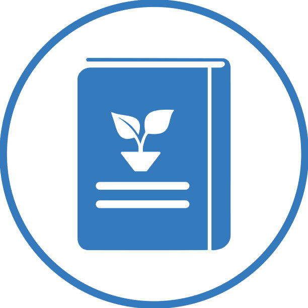 农业知识书图标圆形蓝色图片下载