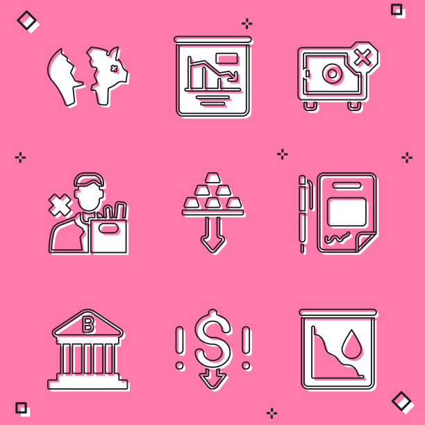 Set broken piggy bank饼图信息图保险箱图片下载