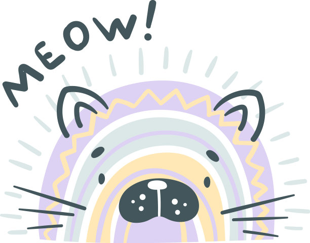可爱的彩虹猫幼稚的托儿所装饰图片下载