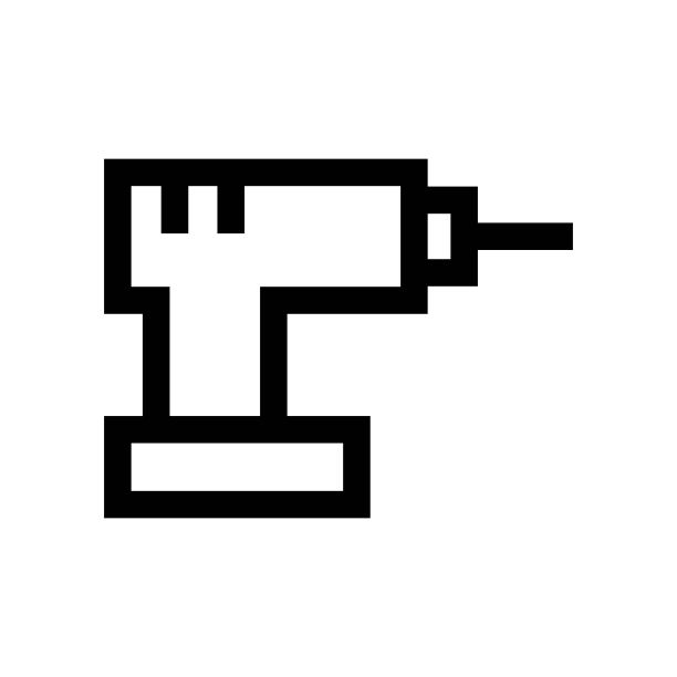 轮廓图标。钻标志。孤立在白色的。矢量图图片下载