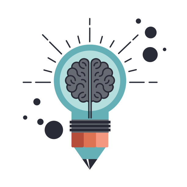 创造性的研究图标。平面向量插图图片下载