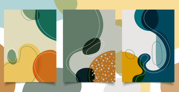 一套抽象的手绘创意设计图片下载