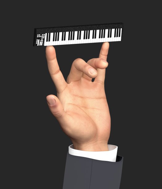 人类手中的微型合成器图片下载