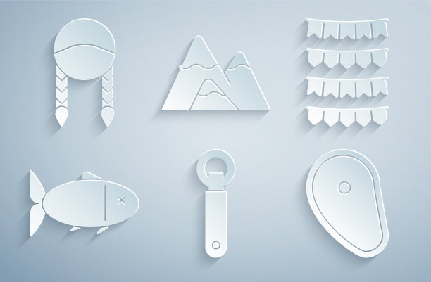 设置开瓶器嘉年华花环与旗帜图片下载