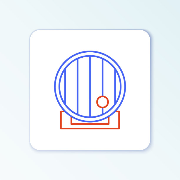 线木桶图标隔离在白色图片下载