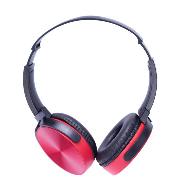 无线耳机隔离在白色背景图片下载