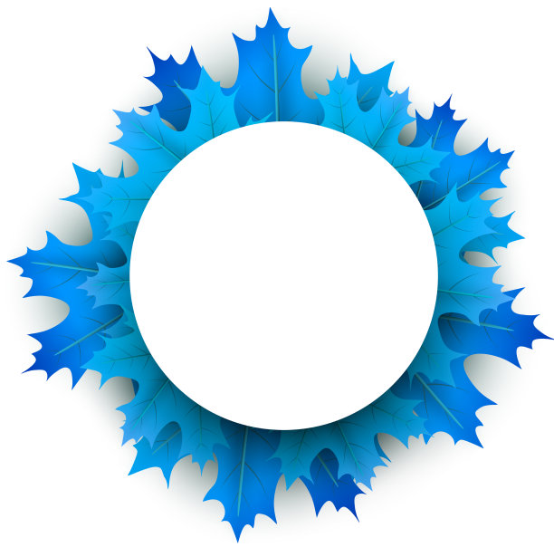 秋天的背景是蓝色的枫叶图片下载