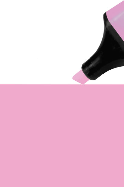 明亮的电荧光霓虹灯粉红色毡尖笔标记高光笔画大背景，孤立的垂直空白空白复制空间微距特写图片下载