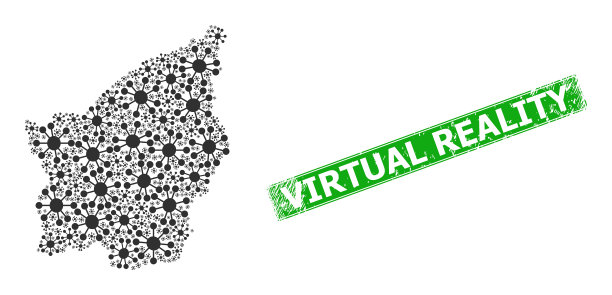 纹理虚拟现实徽章和圣马力诺地图图片下载