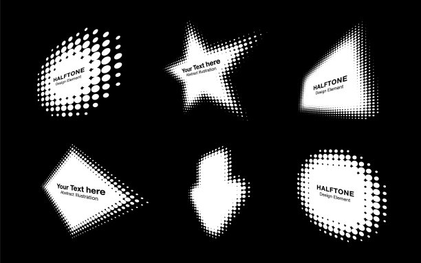 半色调圆点透视标志徽集图片下载