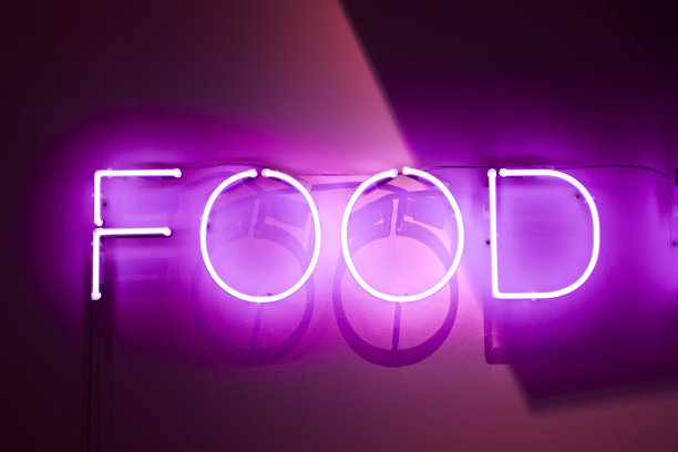 美食广场霓虹灯招牌图片下载