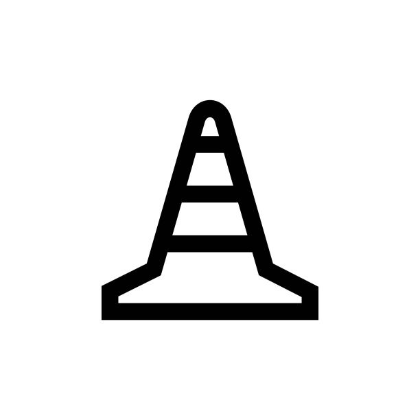 轮廓图标。锥形交通路标象征。矢量图图片下载
