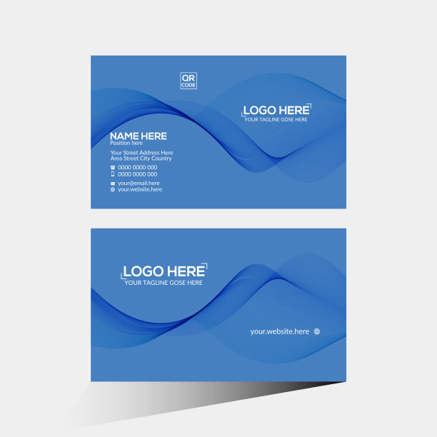 蓝色和青色的名片设计图片下载