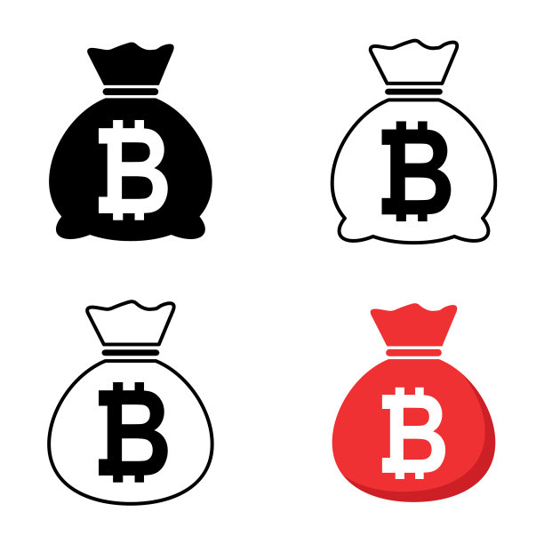 白色背景上的钱袋图标合集图片下载